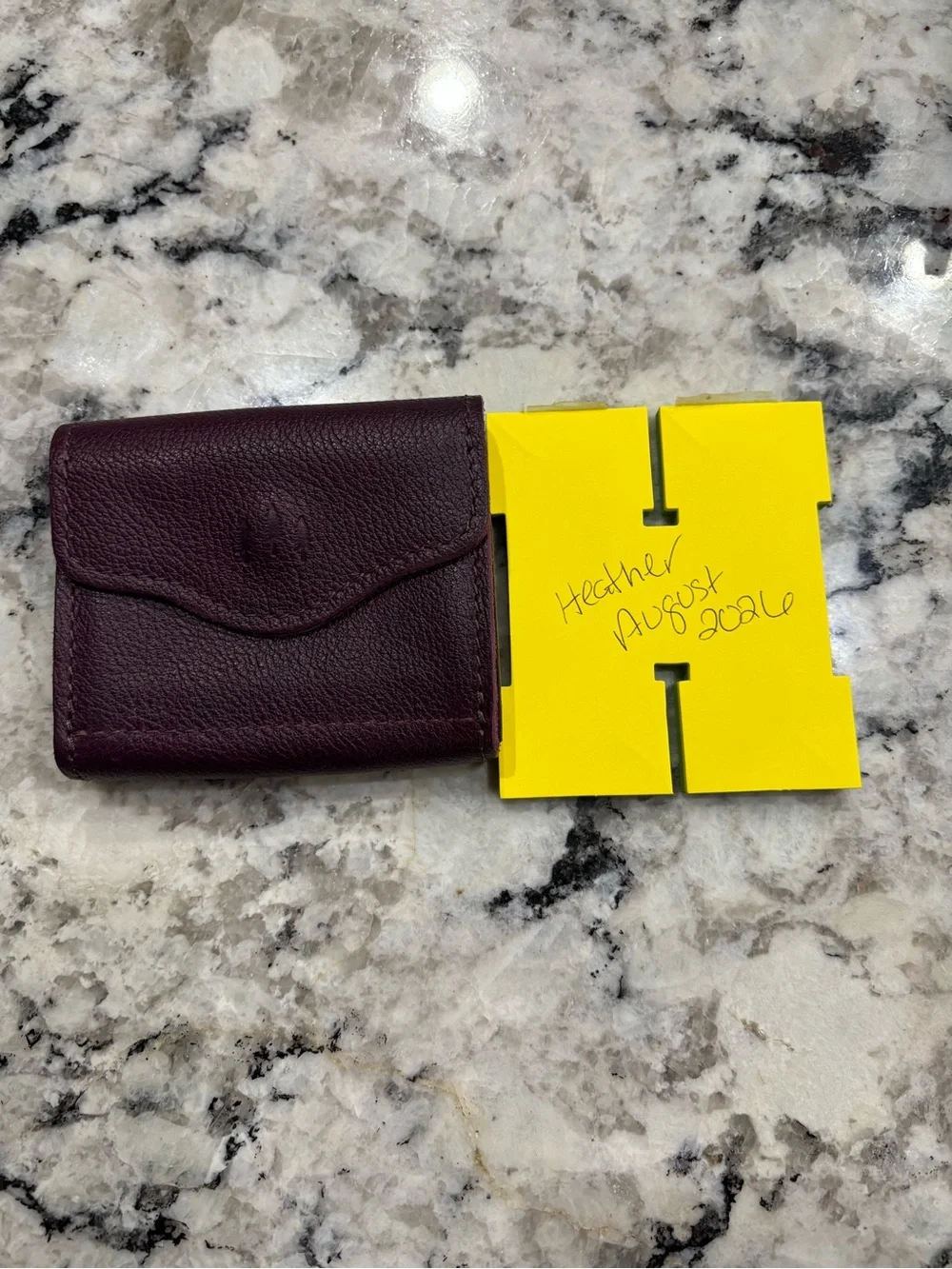 Portland Leather Compact Card Wallet in Plum